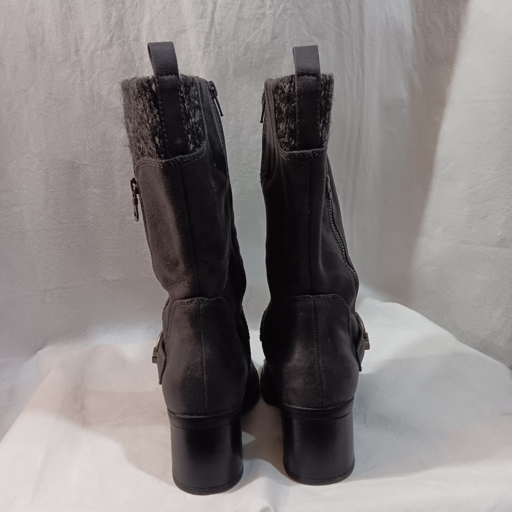 BareTraps Womens 8.5 Gray Boots Wylla Casual Round Toe Mid-Calf Sweater Collar - Picture 6 of 14